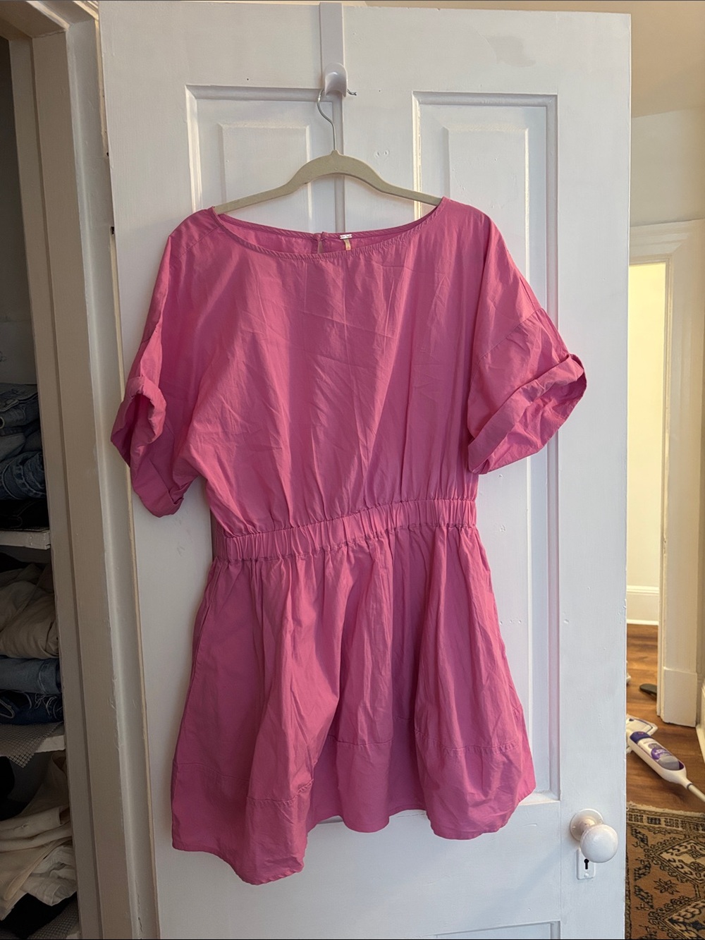 Free People Bright Pink Short Sleeve dress
